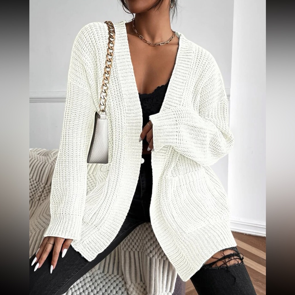 Cozy Knit Open Front Sweater Cardigan